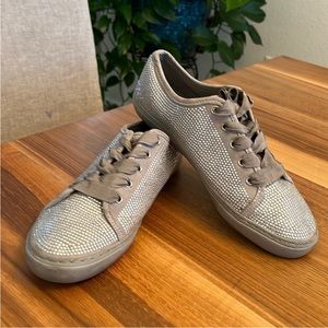Isaac Mizrahi  Crystal Lace-Up Sneakers
